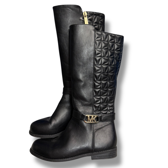 Michael Kors Black Quilted‎ Riding Boots Tall Fashion Boots Kids Size 1 - Picture 1 of 10